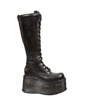 Black leather boot New Rock M.235-C2