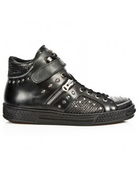 Black leather rising sneaker New Rock M.PS003-C2