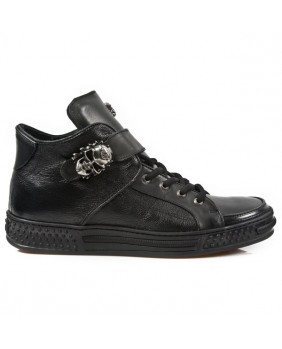 Black leather rising sneaker New Rock M.PS024-C1