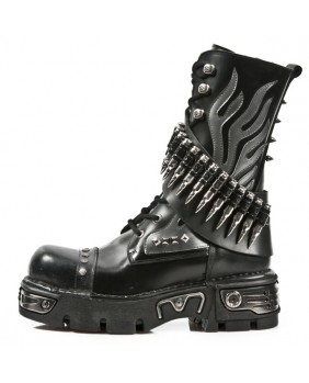 Black and grey leather boot New Rock M.297-S1