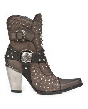 Brown leather ankle boots New Rock M.7992-C3