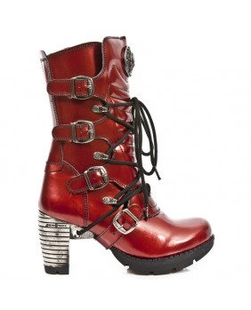 Red leather boot New Rock M.TR003-C10