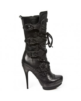 Black leather boot New Rock M.PUNK078-C1