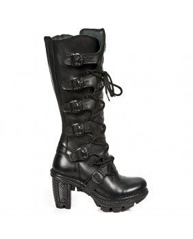 Black leather boot New Rock M.NEOTR014-C1