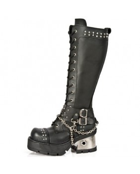 Black leather boot New Rock M.1027-C1