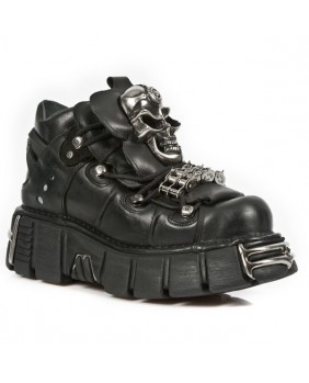 Zapatos negra en cuero New Rock M.111-C1