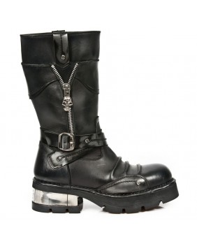 Black leather boot New Rock M.1630-C1