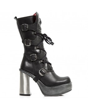 Black leather boot New Rock M.9973-C8
