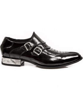 Black leather shoes New Rock M.2244-C10