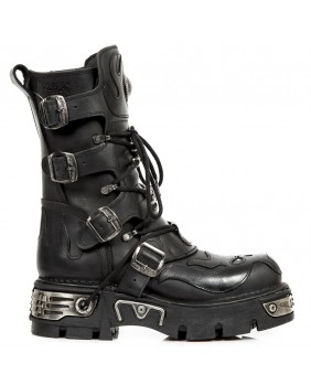 Black leather boot New Rock M.427-C1