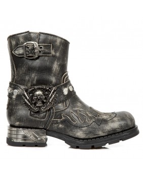 Black leather boots New Rock M.MR041-S3