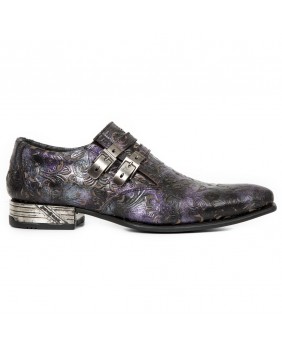 Lilac leather shoes New Rock M.NW157-C2
