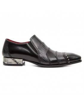 Zapatos negra en cuero New Rock M.NW123-C6