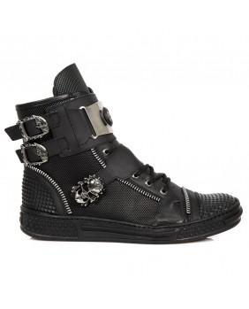 Black leather rising sneaker New Rock M.PS028-C4