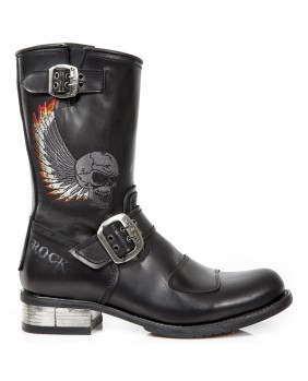 Black leather boot New Rock M.GY32-C2