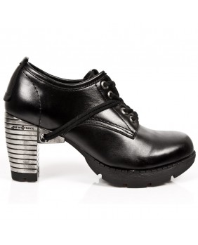 Sapato negra en couro New Rock M.TR011-S3