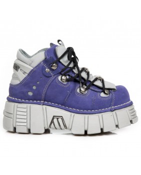 Zapatos lila y gris en cuero nubuck New Rock M.106-S19