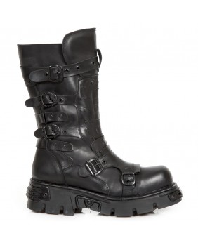 Black leather boot New Rock M.1020-C22