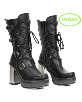 Stivali nera in pelle Vegan New Rock M.9973-VS1