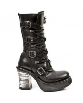 Black leather boot New Rock M.8373-S1