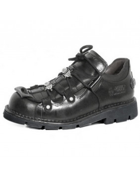 Black leather shoes New Rock M.665-C1