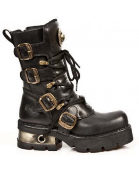 Black leather boot New Rock M.373-C39