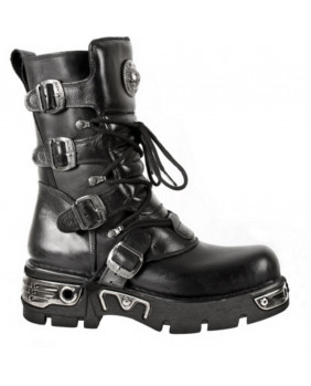 Black leather boot New Rock M.373-C60