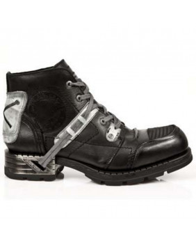 Zapatos negra y gris en cuero New Rock M.MR015-C3