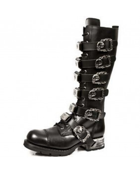 Black leather boot New Rock M.MR009-C1