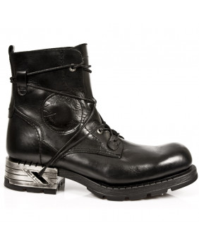 Zapatos negra en cuero New Rock M.MR002-C10