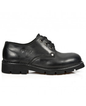Black leather shoes New Rock M.NEWMILI032-C1