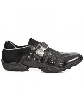 Sneakers nera in pelle New Rock M.8147-C3
