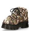 Chaussure compensée camouflage en cuir New Rock M-106-C68