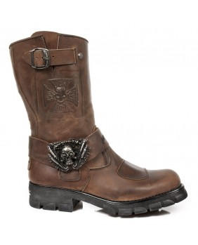 Brown leather boot New Rock M.7634-C1