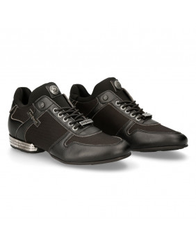 Black Vegan leather sneakers New Rock M-CHRONO002-V24