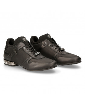 Black Leather and synthetic rising sneaker New Rock M-CHRONO002-C24