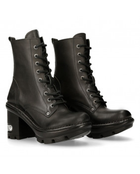 Black leather ankle boots New Rock M.NEOTYRE07X-S1