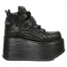 Sapato compensado negra en couro New Rock M.EP714-S3